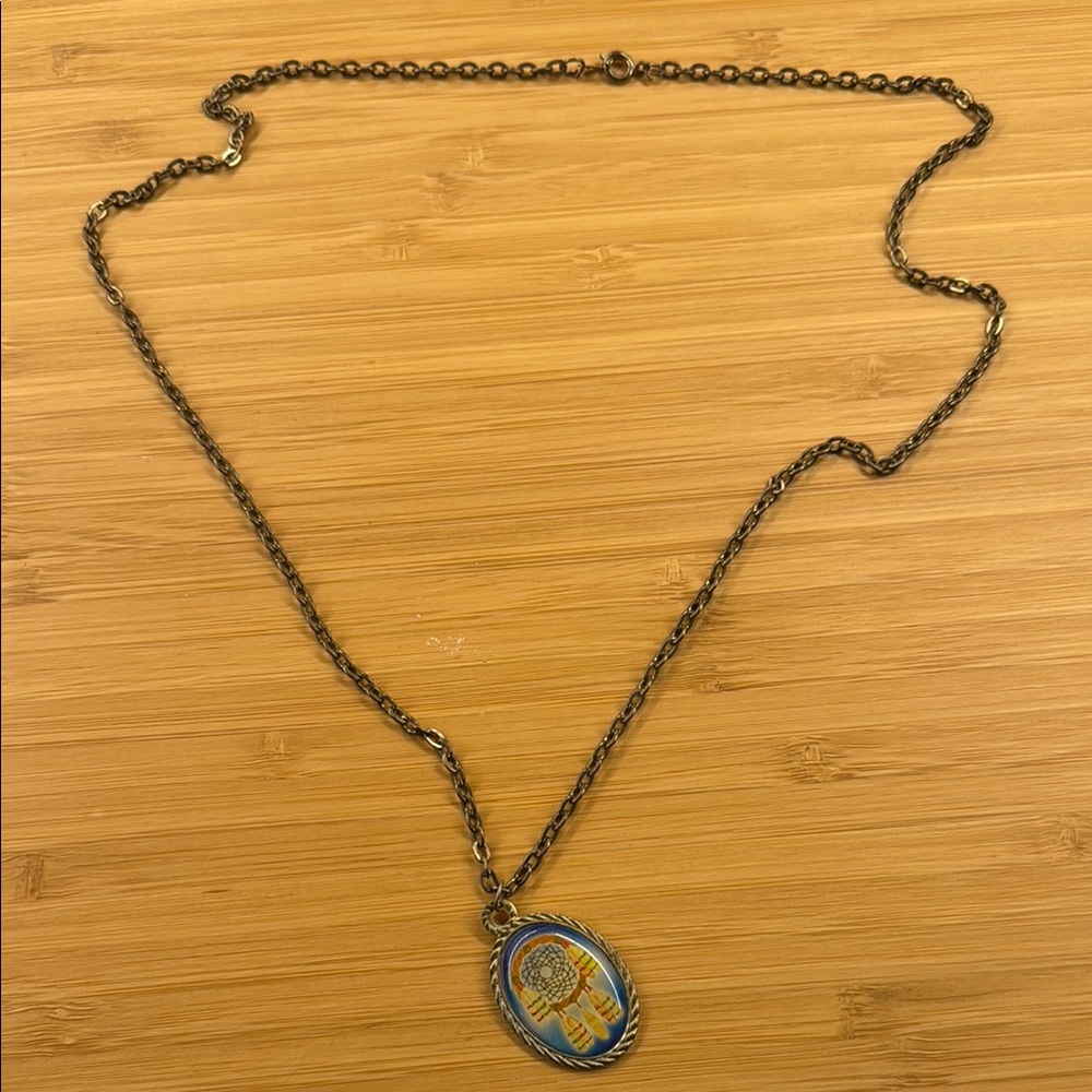Gold and Blue Vintage-Inspired Necklace